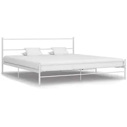vidaXL Bettgestell Weiß Metall 160×200 cm