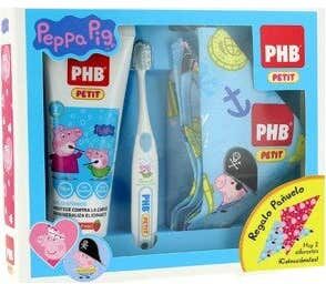 PHB Pack Peppa Pig cepillo dental + Gel dentífrico 75 ml + pañuelo de regalo