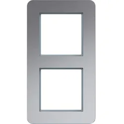 Hager WAD9200ALV Rahmen 2fach senkrecht, C.8, alu matt, Aluminium gebürstet