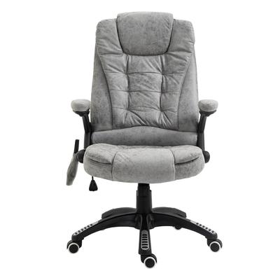 STILVORA Chefsessel Bürostuhl ergonomisch 116x68x72 cm mit Massage- und Wärmefunktion Höhenverstellbar 360 Grad drehbar Grau