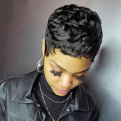 Kurzhaarperücken Pixie-Schnitt, gerade kurze Bob-Perücke für schwarze Frauen