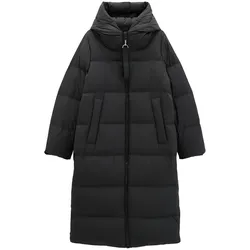 Marc O'Polo Damen Wintermantel - Woven Outdoor Coat, Puffer Coat, Daunenmantel, gesteppt mit Kapuze Schwarz / XS