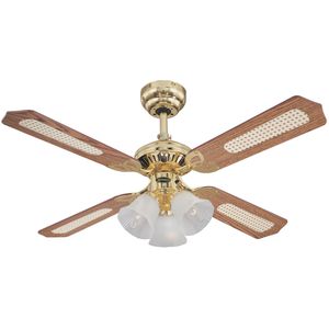 Westinghouse Deckenventilator Princess Trio, 78199, Ø 105cm, mit Beleuchtung, Flügelfarbe eiche / mahagoni