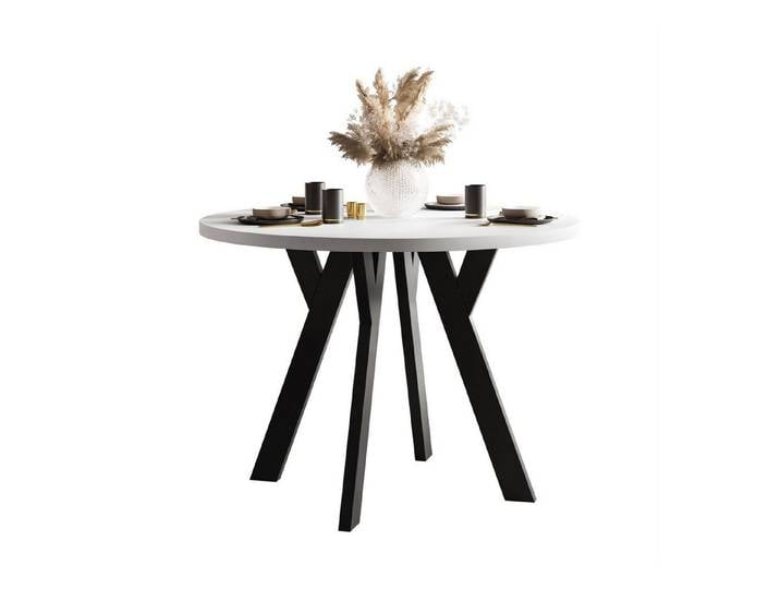 Lookway Esstisch VOLTA MATT Runder ausziehbarer Tisch (1x Tisch), 100-140x71,5 cm