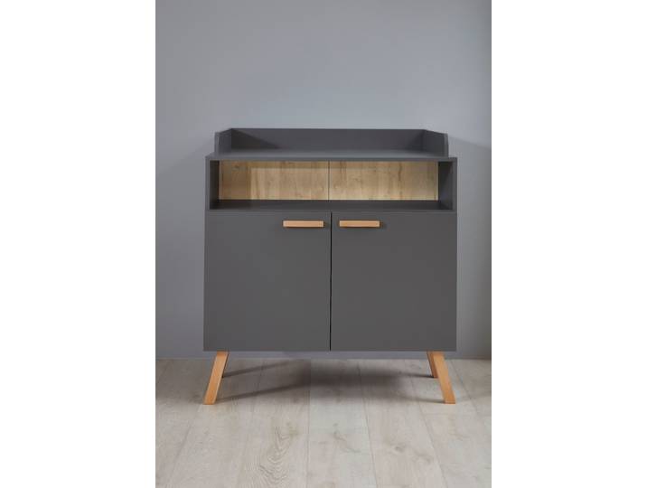 Wickelkommode TRENDTEAM Mats , grau, B:96cm H:105cm T:78cm, Holzwerkstoff, Wickelkommoden, Wickelkommode