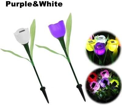Uplift Picks Solar Tulip Garden Lights Add Warm Floral Glow To Outdoor Spaces purple & White