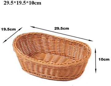 Uplift Picks Woven Serving Basket For Bread Fruit And Table Storage 29.5 19.5 10cm