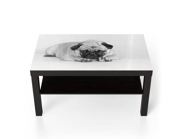 DEQORI Glastisch schwarz groß 90x50 cm Motiv Sanfte Blicke ausgefallener Beistelltisch aus Glas Hochglanz Couchtisch fürs Wohnzimmer moderner Couch Tisch mit Design