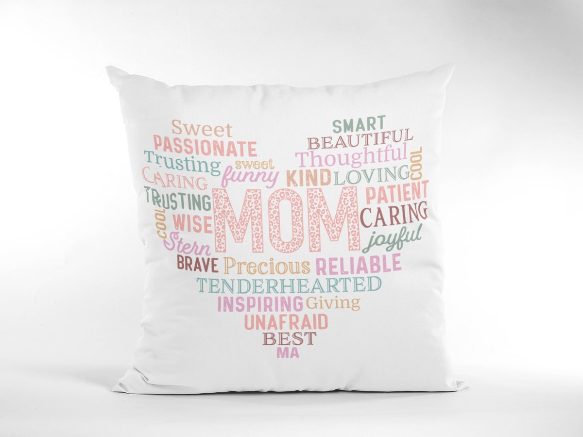 Sierkussen met Mama Hart Woordkunst - Ideaal Cadeau voor Moederdag