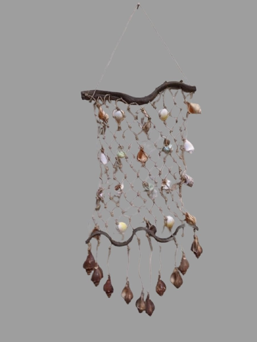 Bali Schelpennet Decoratie met Schelpenhanger voor Volwassenen