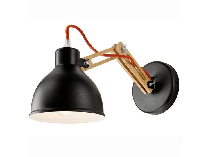 Wandleuchte Marcello, Schwarz, Kernbuche, Holz, Metall, Buche, 25 cm, Europäischer Sicherheitsstandard, Lampen & Leuchten, Innenbeleuchtung, Spots & Strahler, Wandstrahler