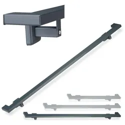 relaxdays Handlauf eckig anthrazit 200 cm grau
