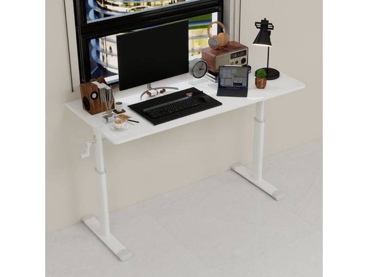 Bureau multifonction à hauteur réglable 120 × 60 × 90 cm blanc