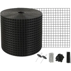 VEVOR Vogelschutz für Solarmodule, 15,2 cm x 30,4 m, Taubenabwehr Solaranlagengitter mit 60 Edelstahl-Verschlüssen, Solarmodul-Schutz mit rostfreier PVC-Beschichtung, 12 mm Drahtrollengeflecht