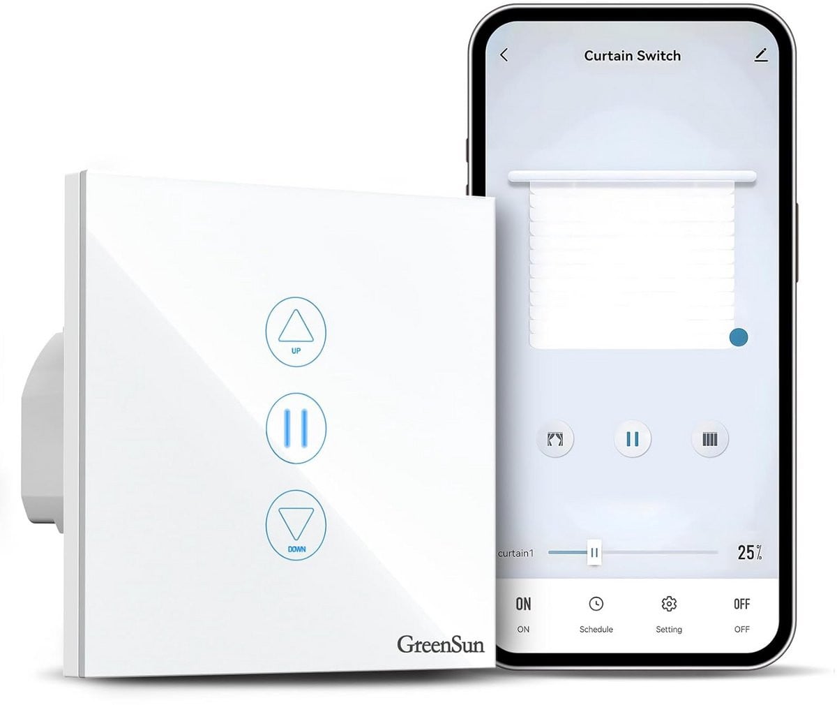 Slimme Rolluik Schakelaar Touch WiFi voor Gordijnen en Zonwering