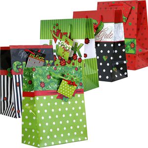 Böttcher-AG Geschenktüte Marienkäfer, Geschenktasche, 18 x 23cm, sortiert, 10 Stück