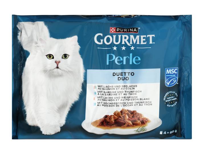 Gourmet Perle Katzenfutter in Sauce Duette Fisch assortiert 4x85g