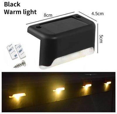 Uplift Picks Solar Deck Step Lights Brighten Stairs Fences Patios And Pathways Safely black warm Light 6 Pcs