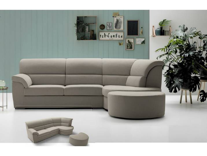 JVmoebel Ecksofa Italienische Eckcouch aus grauem Stoff mit optimalem Komfort, Made in Europa
