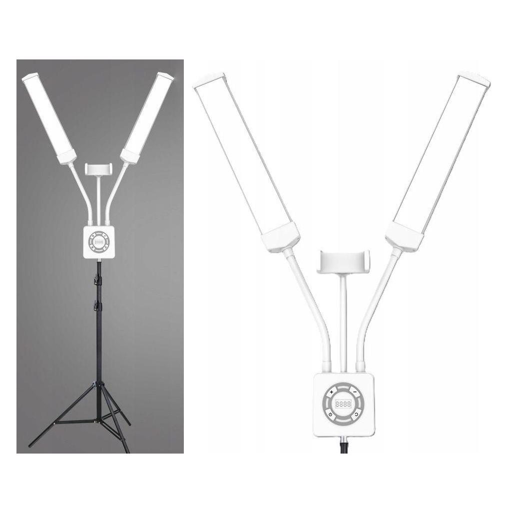 Michael Marinelli Podwójna Giętka Lampa Led Kosmetyczna Fotograficzna Video 40w + Pilot / M46 / Biały (Videoleuchte) (MICHAELMARINELLI)