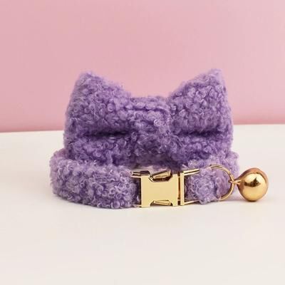 Uplift Essentials Personalized Teddy Cat Collar With Engraved Nameplate And Bow Tie cat Collar(teddy 01) l
