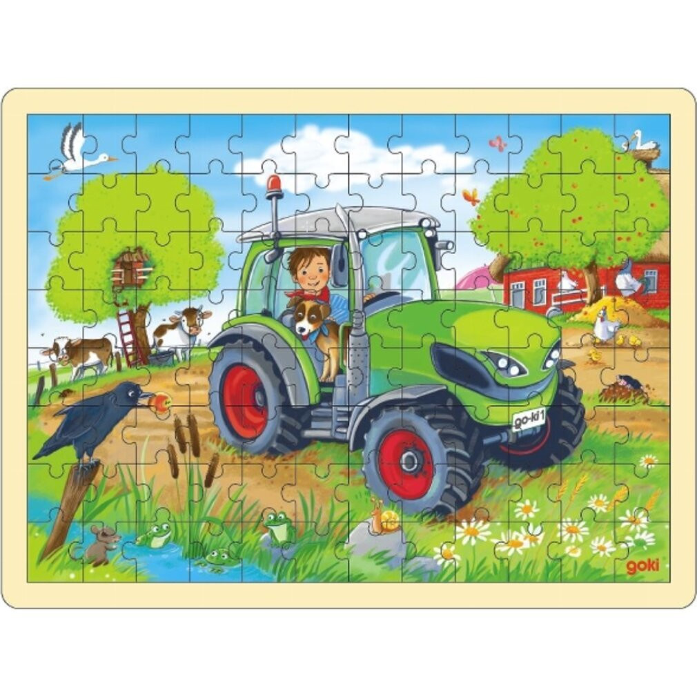 Puzzel met afbeelding van een tractor