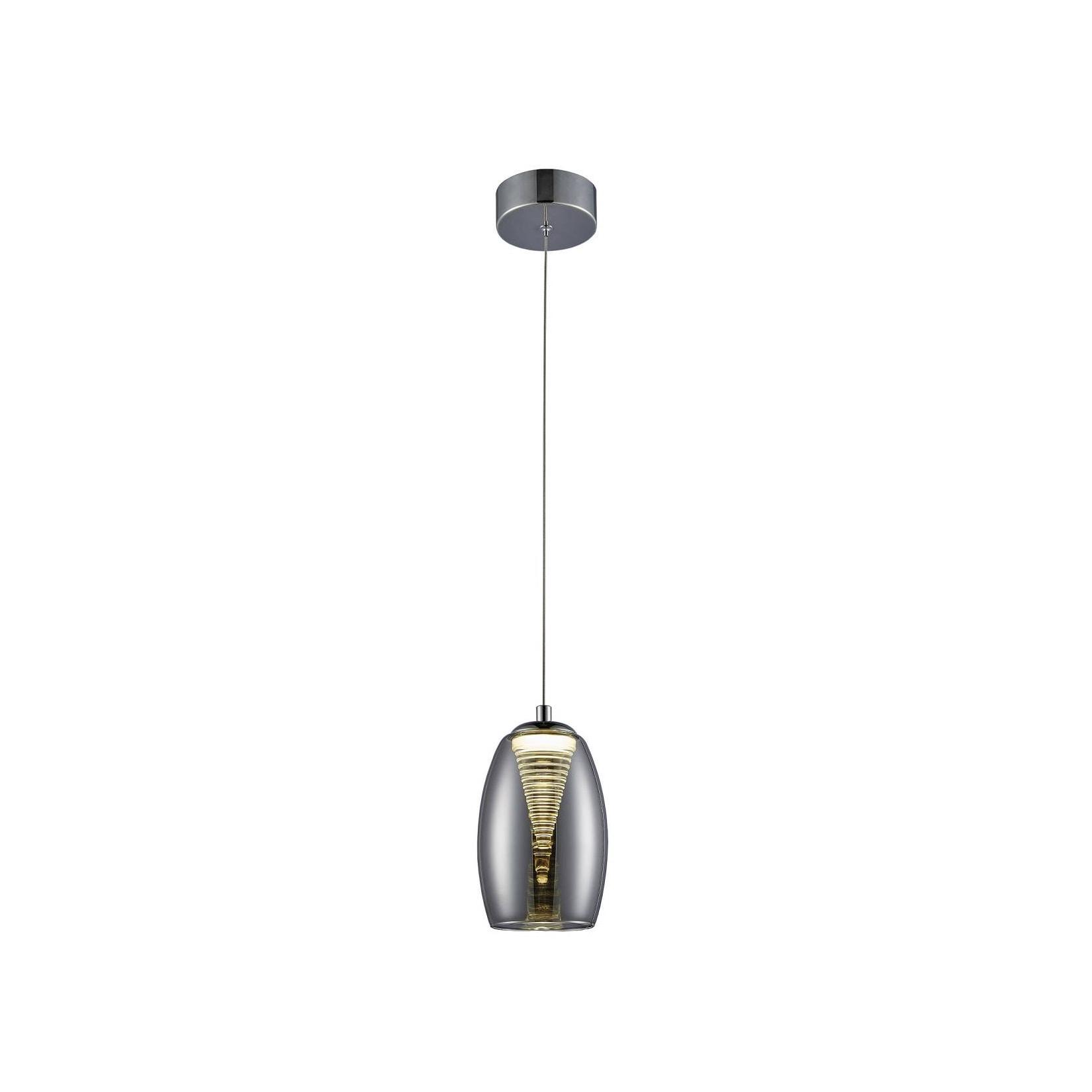 BRILLIANT Lampe Metropolis LED Pendelleuchte 1flg chrom/rauchglas 1x 5W LED integriert COB, 500lm, 3000K In der Höhe einstellbar / Kabel kürzbar Energiesparend und langlebig durch LED-Einsatz
