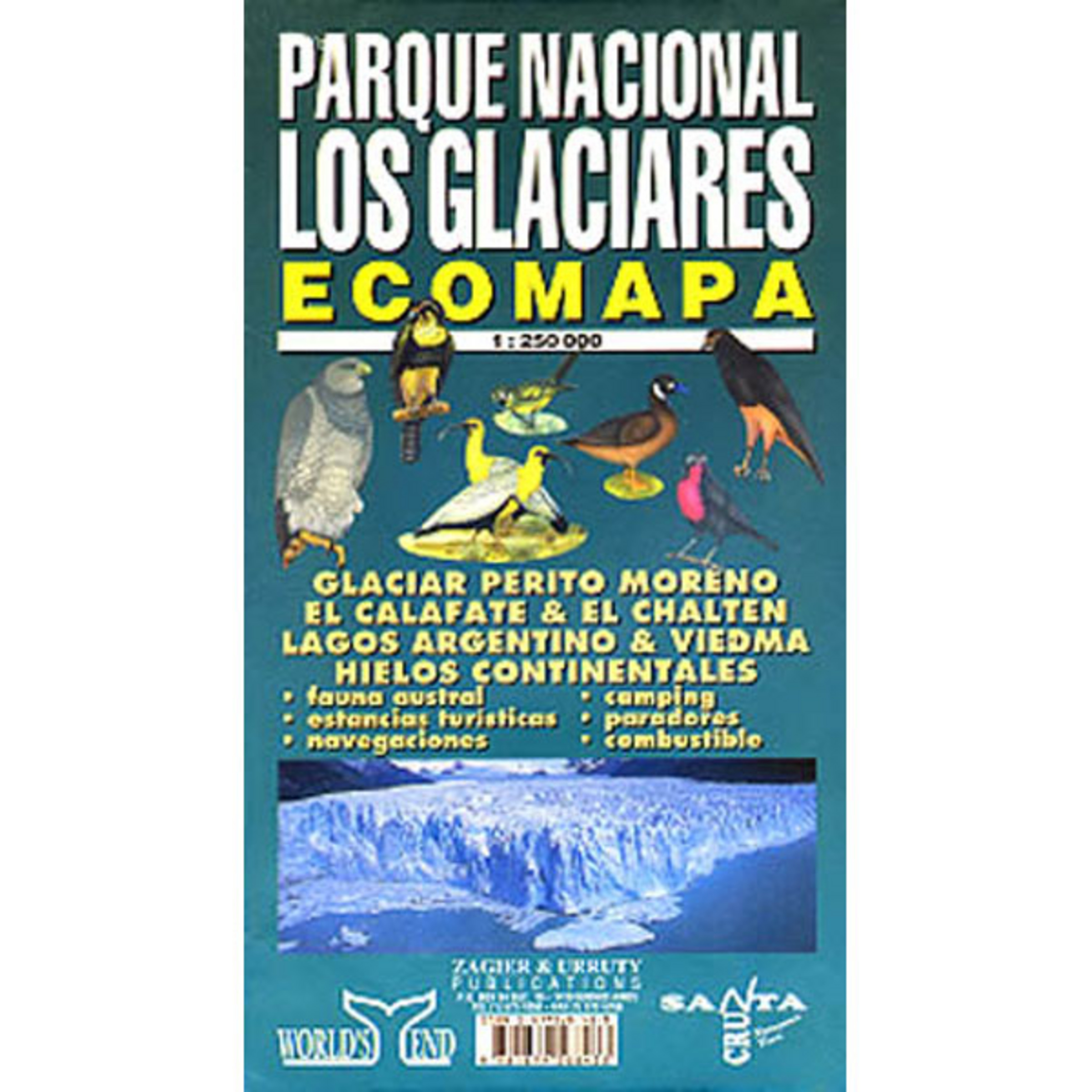 Zagier&Urruty Parque Nacional Los Glaciares Ecomap 250T Topografische Karten