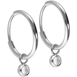 Titan Ohrclicker Creolen RUNDER KRISTALL