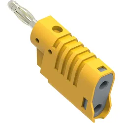 PJP 1080-J - DIY Bananenstecker, 4 mm, stapelbar, gelb