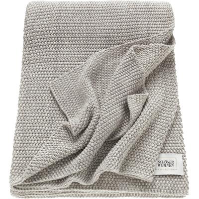 Wohndecke "Melange", grau (hellgrau), B:130cm L:170cm, Baumwolle, SCHÖNER WOHNEN-KOLLEKTION, Wohndecken, Wohndecke, Strickdecke mit Melange-Effekt, Kuscheldecke