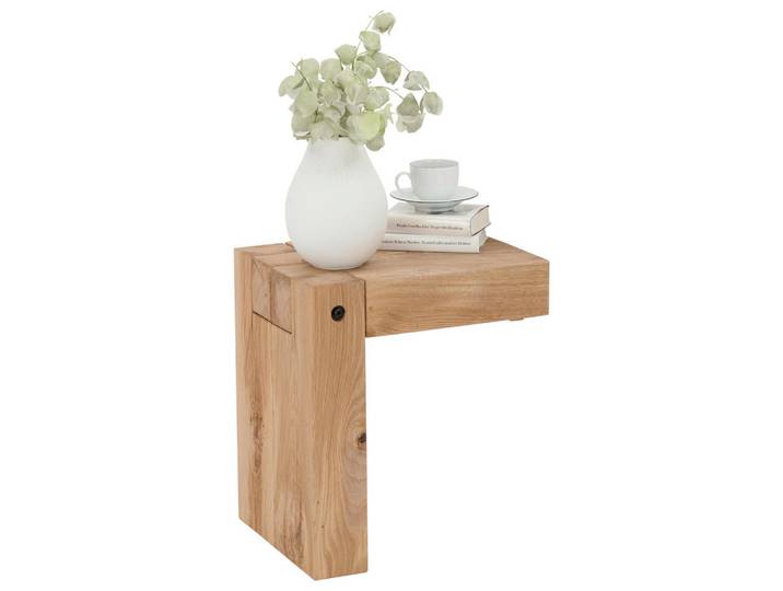 Linea Natura Nachttisch, Eichefarben, Holz, Eiche, massiv, 41x45x32 cm, Schlafzimmer, Nachttische