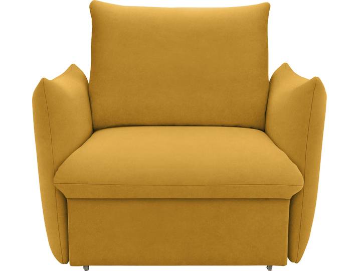 Sessel LOOKS XII Schlafsesel, Schlaffunktion , orange (mango), B:120cm H:100cm T:97cm, 92% Polyester, 8% Nylon, LOOKS BY WOLFGANG JOOP, Sessel, Sessel, Boxspring-Polsterung, mit Gästebettfunktion, Kissenoptik
