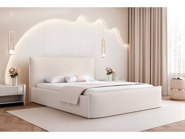 Compleo Polsterbett mit Bettkasten, Zeitlos-moderner klassischer Stil, Doppelbett, Höhe zur Auswahl: 90 / 100 / 110,Metall- oder Holzbettrahmen