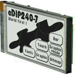 LCD EDIP240J7LWT - LCD-Display, 240x128 Pixel, sw-ws positiv,Touch