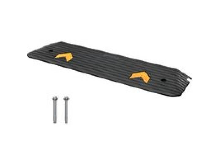 VEVOR Schwellenrampe Vollgummi Türschwellenrampe 15Tonnen Tragfähigkeit Bordsteinrampe mit Kanal 113x24,1x2,5cm Rollstuhlrampe Auffahrrampe Gummirampe Ideal für unebenen Boden Bordsteinkanten