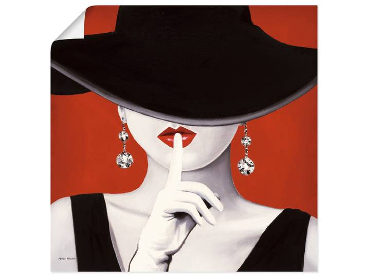 Wandbild ARTLAND Hut ab I , rot (farbe bild(er): rot), B:50cm H:50cm, Bilder, Wandbild, als Leinwandbild, Poster in verschied. Grössen