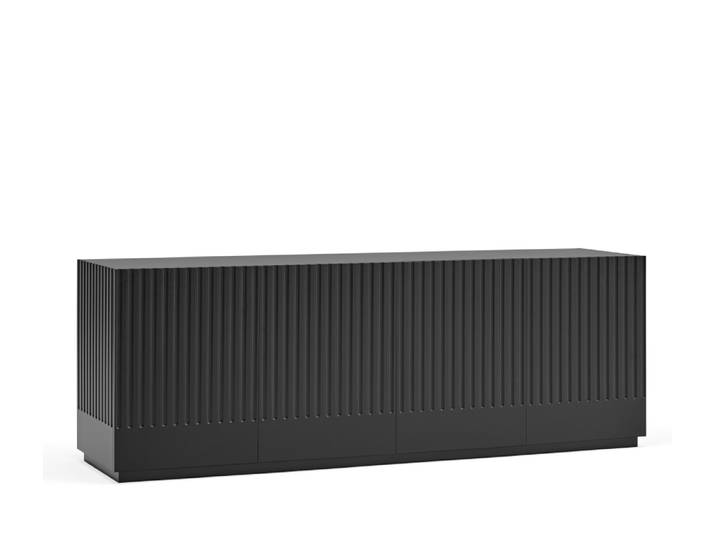 Buffet 4 portes noir 198x48 cm