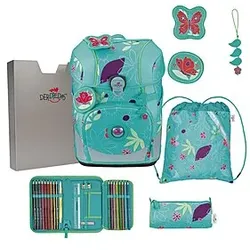 DerDieDas ErgoFlex Tiny Schulranzen Set Butterfly Garden 6-teilig