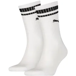 PUMA Unisex Sport-Socken, Vorteilspack - Crew Heritage, Pack, Tennis, Frottee-Sohle, Streifen Weiß / 35-38 / 6er Pack (3x2P)