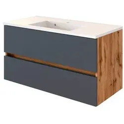 Held-Möbel Waschtischunterschrank Lucca Dekor Grau 100 cm