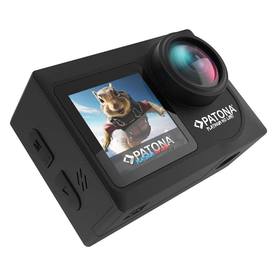 Patona BIG SET Action Cam Life SL4 5K 120fps 64mp EIS 120° 6G Akkus+Dualladegerät+64GB Karte+Zubehör (WLAN) (4194)