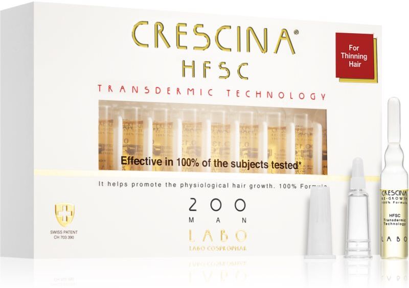 Crescina Transdermic 200 Re-Growth traitement pour la croissance des cheveux pour homme 20x3.5 ml