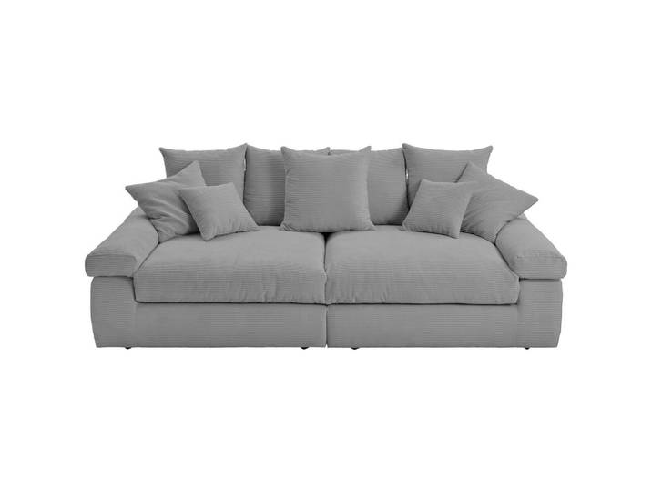 Bigsofa, Hellgrau, 260x90x140 cm, Textil, 4-Sitzer & Rücken Echt, Modern, Ambia-Home