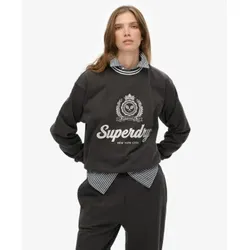 Superdry für Damen. W2012468A Country Club Sweatshirt schwarz (L), Lässig, Baumwolle, Langarm
