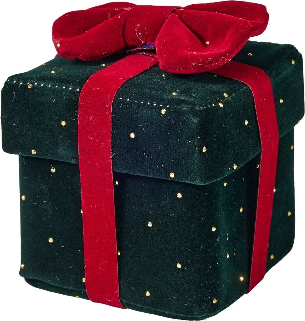 Groene kersttafeldecoratie met stippen van textiel