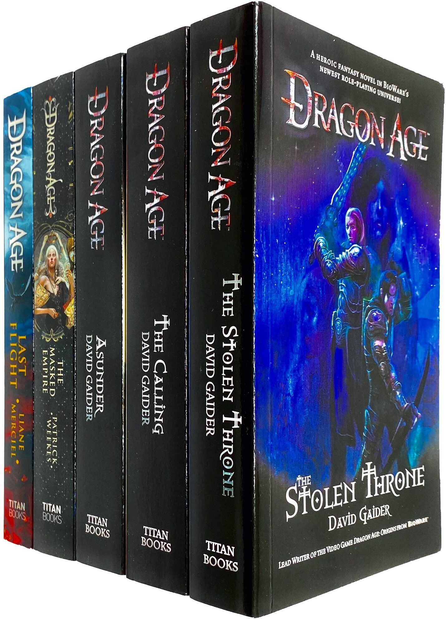 Titan Dragon Age 5 Books Collection Set by David Gaider, Patrick Weekes & Liane Merciel - Epic Fantasy Paperback Tie-In Novels - Stolen Throne, Calling