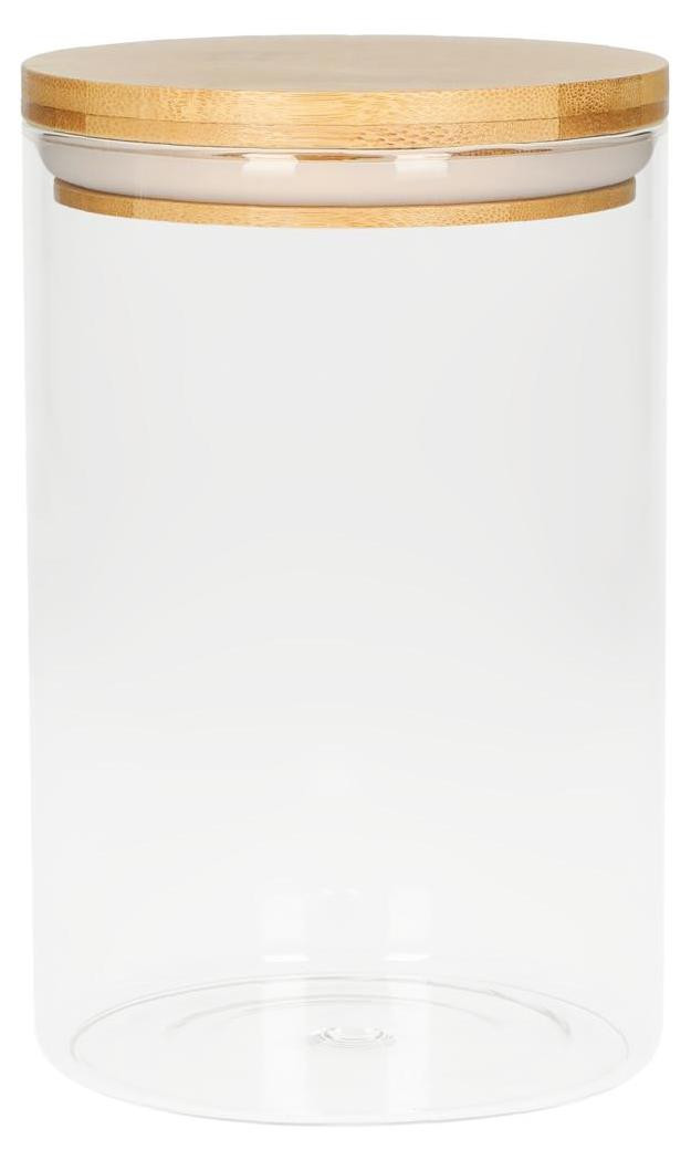 Elasto Glazen container Bamboo 1,6 liter – Transparante voorraadpot van borosilicaatglas met bamboe deksel