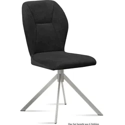 ESSZIMMERSTUHL (6er-Set) Dorthy 51x92x60 Edelstahl/Anthrazit