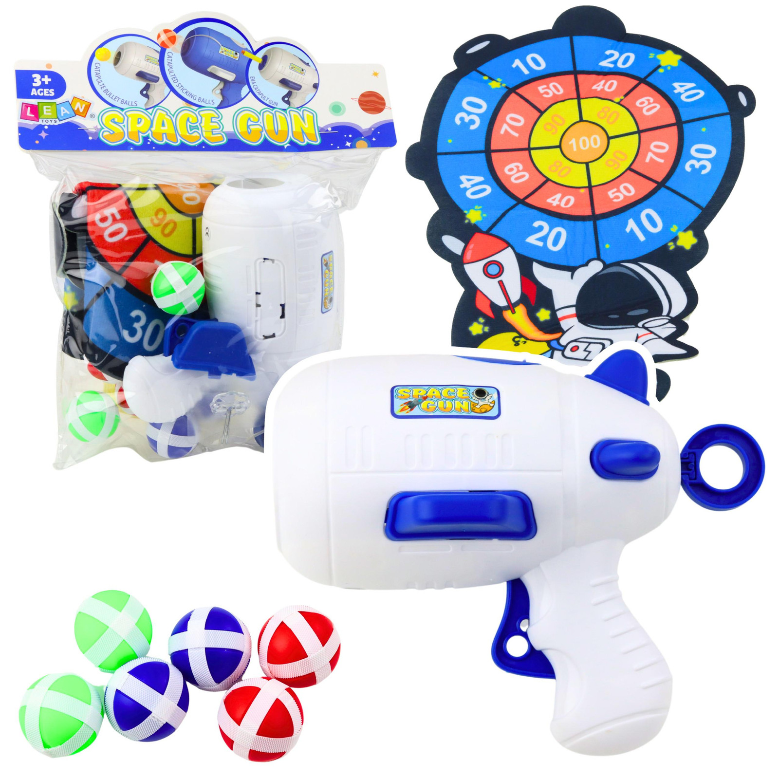 Lean Toys Vaardigheidsspel Schieten met Doelgeweer en Klittenband Ballen Ruimte